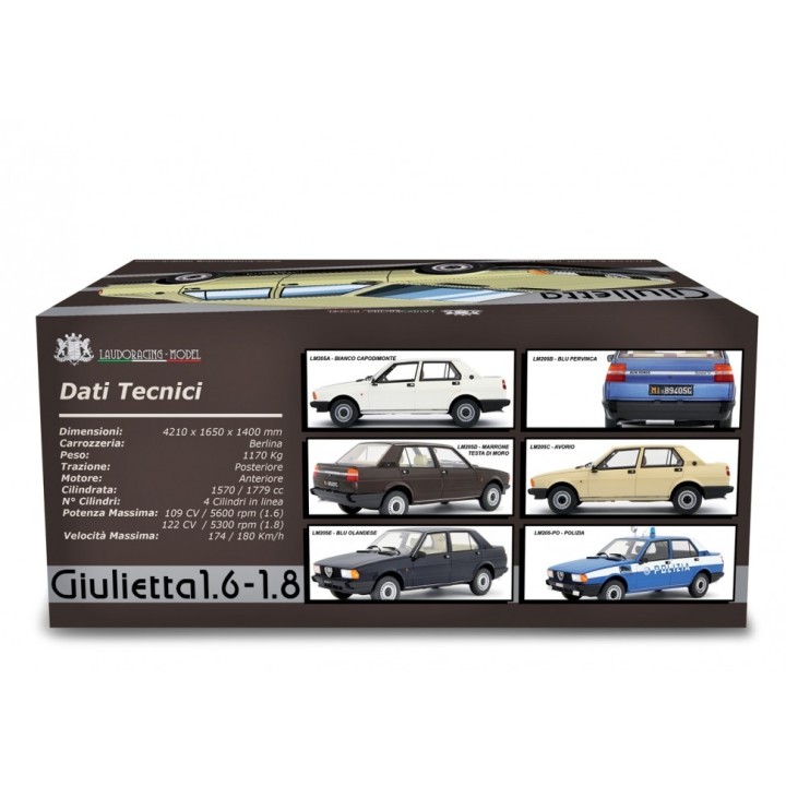 Alfa Romeo Giulietta 1.6 1980 white, Laudoracing-Model 1/18 scale