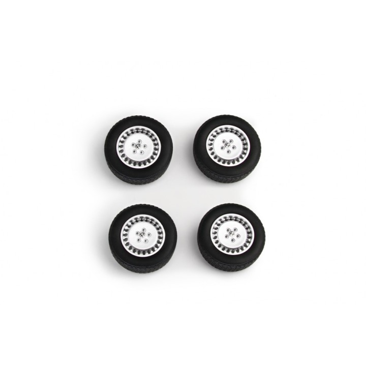 Set wheels for Alfa Romeo 75 silver, Laudoracing Model 1/18 scale