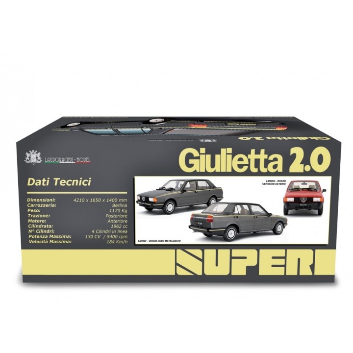 Alfa Romeo Giulietta 2.0 Super 1981 silver, Laudoracing-Model 1/18 scale