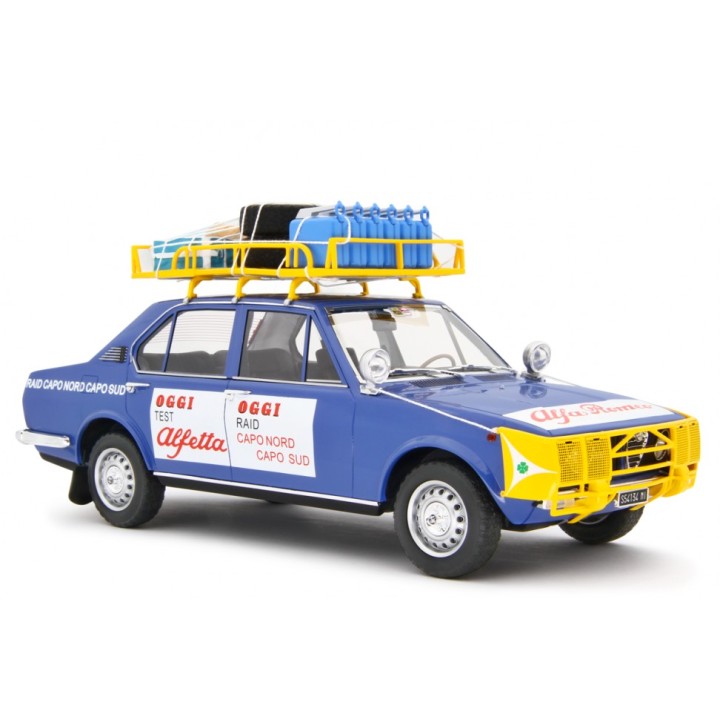 Alfa Romeo Alfetta 1.8 Raid Capo Nord Capo Sud 1973 blue, Laudoracing-Model 1/18 scale