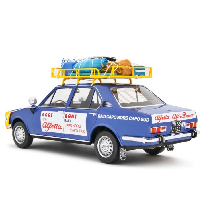 Alfa Romeo Alfetta 1.8 Raid Capo Nord Capo Sud 1973 blue, Laudoracing-Model 1/18 scale
