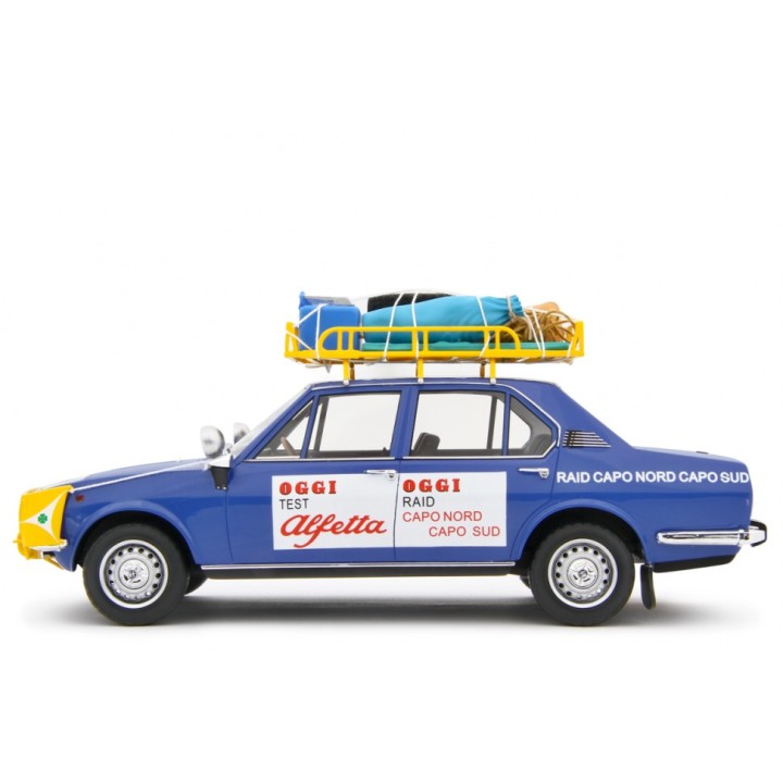 Alfa Romeo Alfetta 1.8 Raid Capo Nord Capo Sud 1973 blue, Laudoracing-Model 1/18 scale