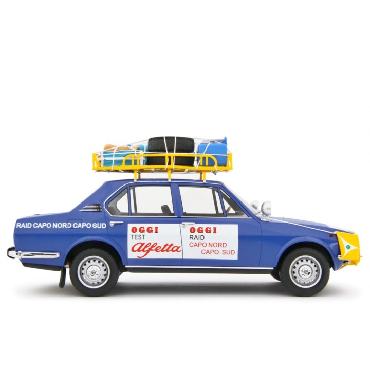 Alfa Romeo Alfetta 1.8 Raid Capo Nord Capo Sud 1973 blue, Laudoracing-Model 1/18 scale