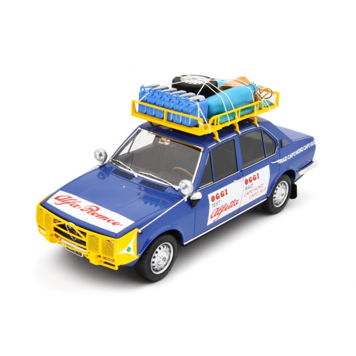 Alfa Romeo Alfetta 1.8 Raid Capo Nord Capo Sud 1973 blue, Laudoracing-Model 1/18 scale