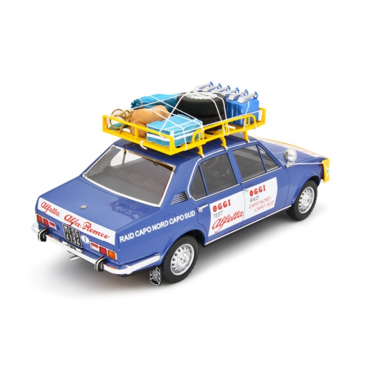 Alfa Romeo Alfetta 1.8 Raid Capo Nord Capo Sud 1973 blue, Laudoracing-Model 1/18 scale