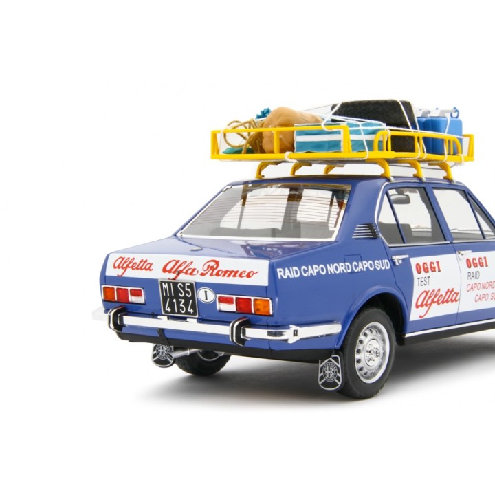 Alfa Romeo Alfetta 1.8 Raid Capo Nord Capo Sud 1973 blue, Laudoracing-Model 1/18 scale