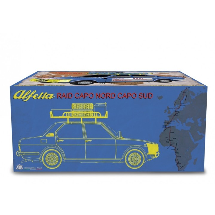 Alfa Romeo Alfetta 1.8 Raid Capo Nord Capo Sud 1973 modrá, Laudoracing-Model 1:18