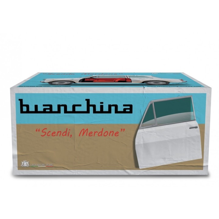 Autobianchi Bianchina 1962 "Scendi Merdone" white, Laudoracing-Model 1/18 scale