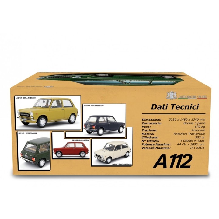Autobianchi A112 1°Serie 1969 blue, Laudoracing-Model 1/18 scale