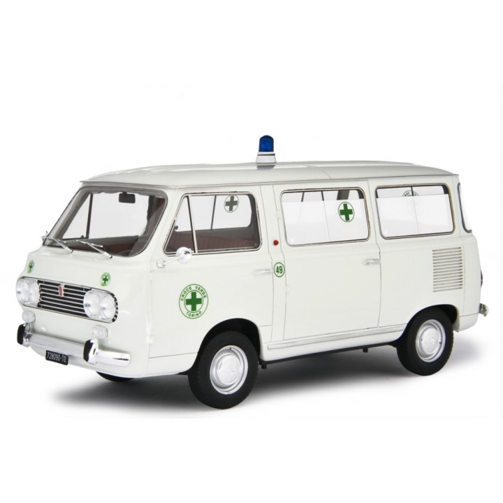 Fiat 850 Familiare Ambulance 1965 white, Laudoracing-Model 1/18