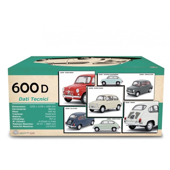 Fiat 600D Berlina 1960 beige, Laudoracing-Model 1/18 scale