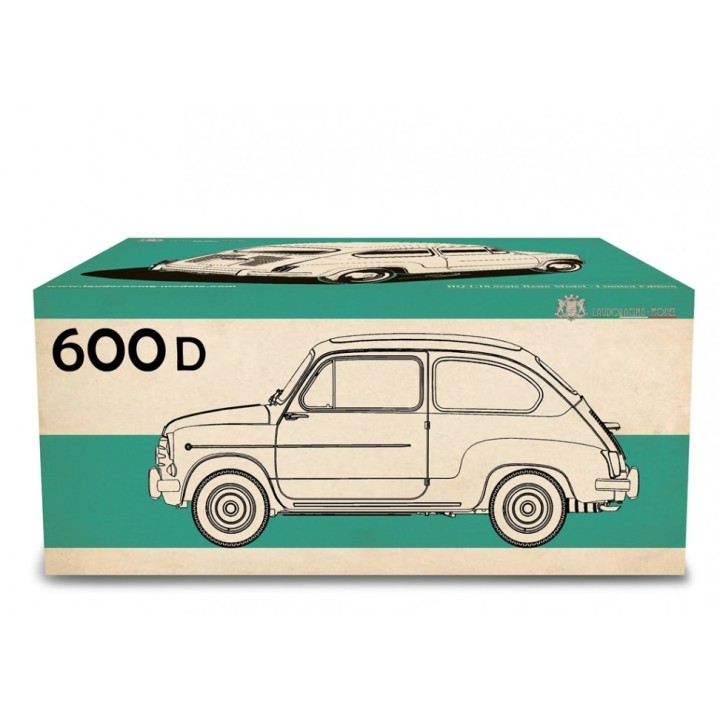 Fiat 600D Berlina 1960 green, Laudoracing-Model 1/18 scale