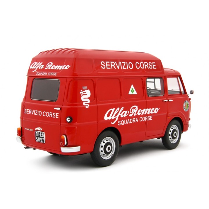 Alfa Romeo F12 Autocarro Tetto Sopralzato Servizio Corse 1967 red, Laudoracing-Model 1/18