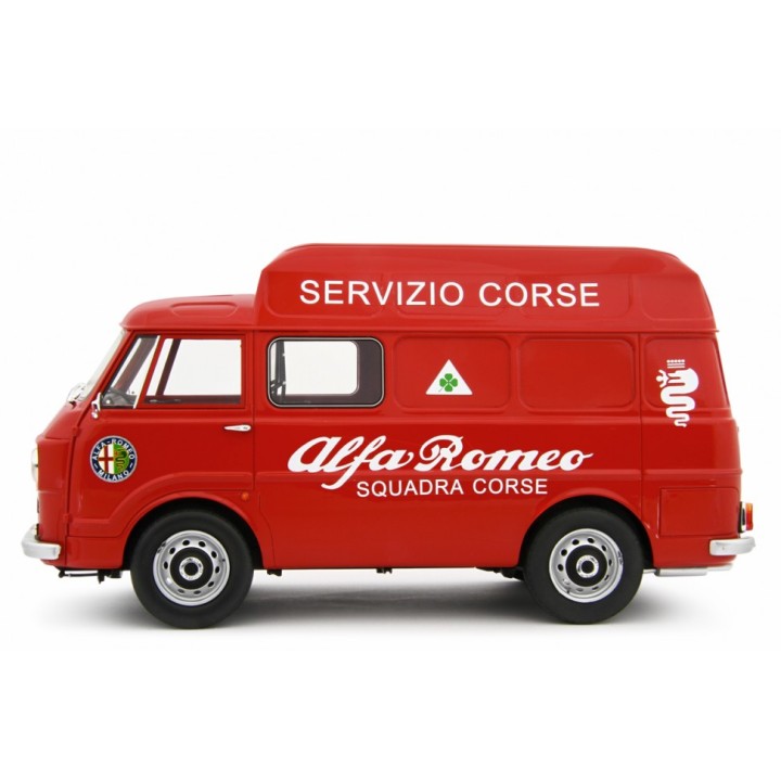 Alfa Romeo F12 Autocarro Tetto Sopralzato Servizio Corse 1967 red, Laudoracing-Model 1/18