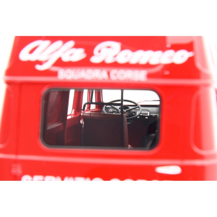 Alfa Romeo F12 Autocarro Tetto Sopralzato Servizio Corse 1967 red, Laudoracing-Model 1/18