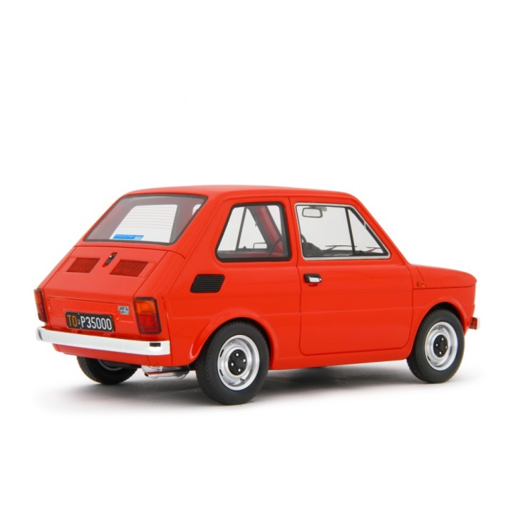 Fiat 126 Base 1976 red, Laudoracing-Model 1/18 scale