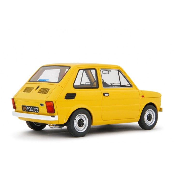 Fiat 126 Base 1976 yellow, Laudoracing-Model 1/18 scale