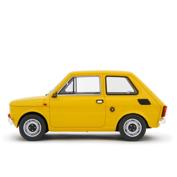 Fiat 126 Base 1976 yellow, Laudoracing-Model 1/18 scale