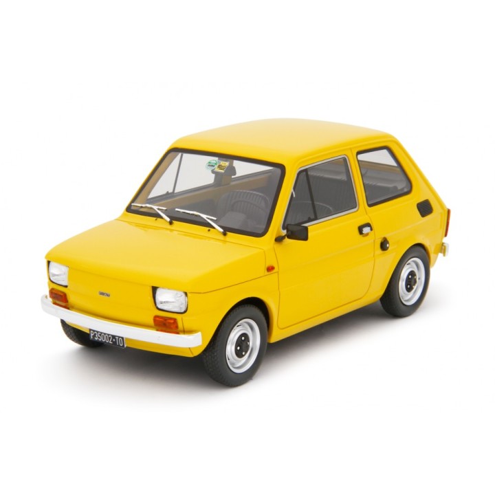 Fiat 126 Base 1976 yellow, Laudoracing-Model 1/18 scale