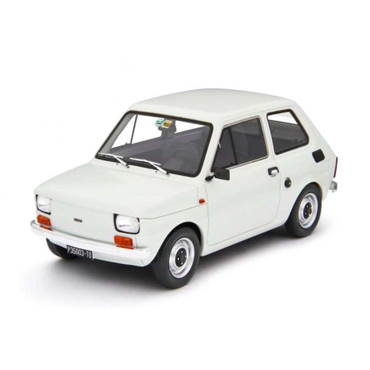 Fiat 126 Base 1976 white, Laudoracing-Model 1/18 scale