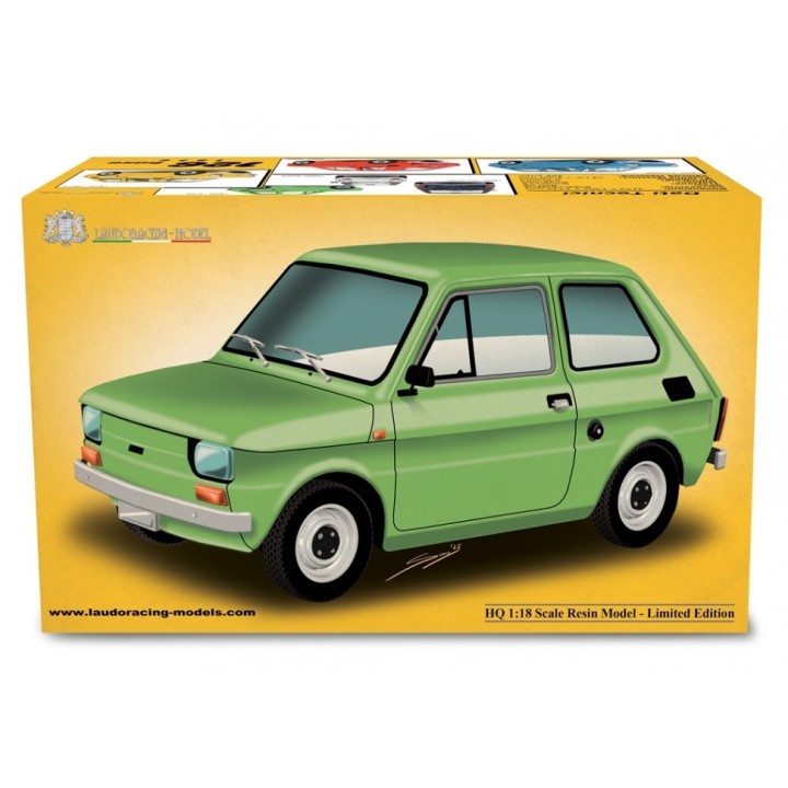 Fiat 126 Base 1976 blue, Laudoracing-Model 1/18 scale