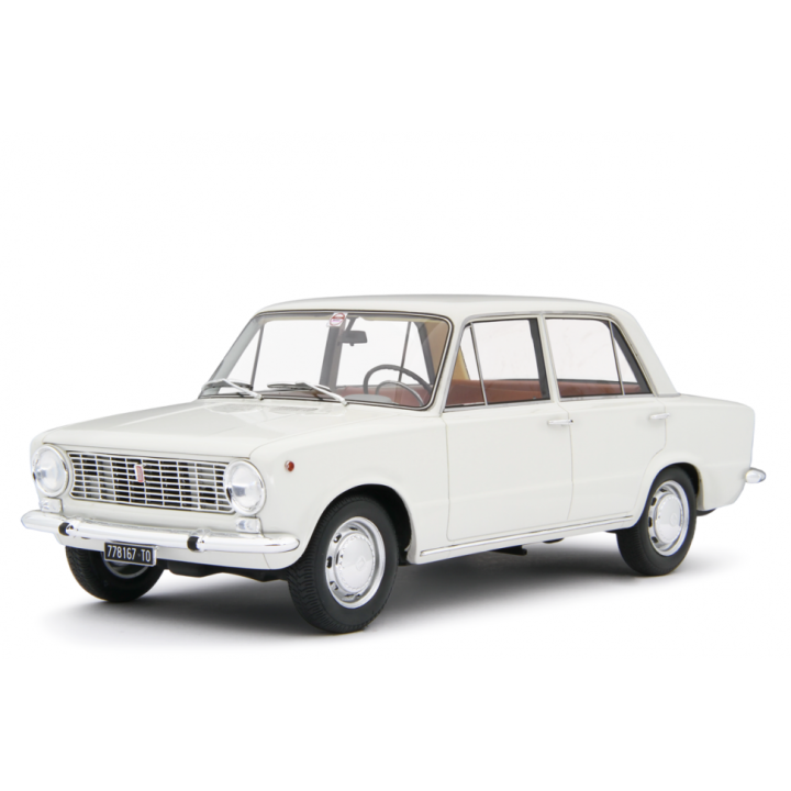 Fiat 124 1° Serie 1966 white - models by Laudoracing-Model 1/18