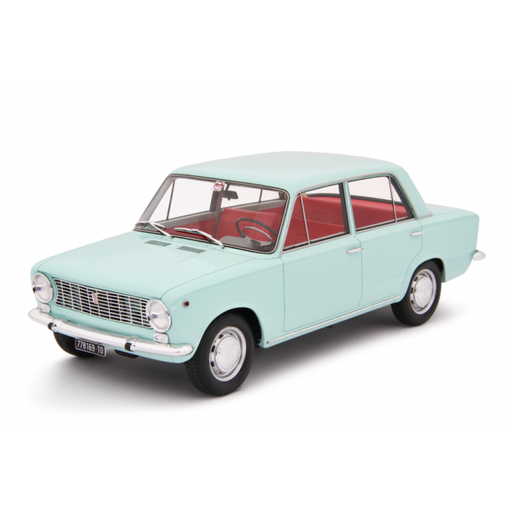 Fiat 124 1° Serie 1966 light blue - models by Laudoracing-Model 1/18