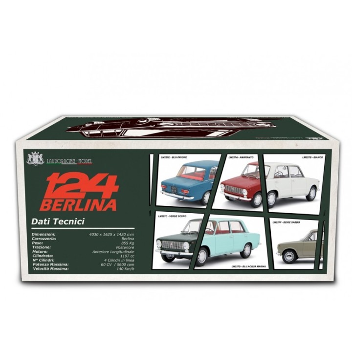 Fiat 124 1° Serie 1966 blue - models by Laudoracing-Model 1/18