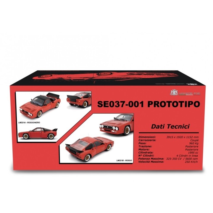 Lancia Rally SE-037 0001 Prototipo 1980 LM221A red - model cars Laudoracing-Model 1/18